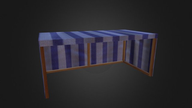 Striped Tent 3D Model