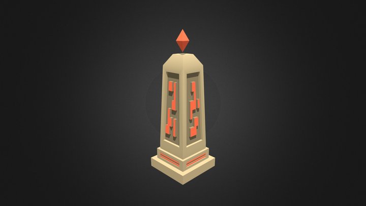 Obelisk With Crystal 3D Model