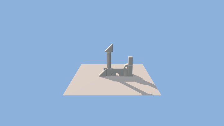 Block Castle Scene 3D Model