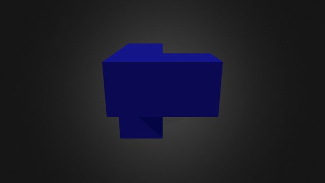 Blue Puzzle Piece 3D Model