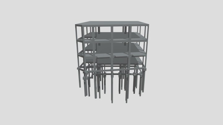 PROJETO ESTRUTURAL - EDIFICAÇÃO MISTA 3D Model