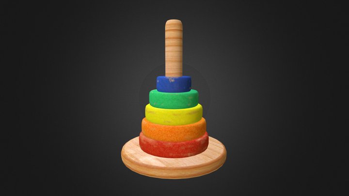 Wooden Stacking Toy 3D Model