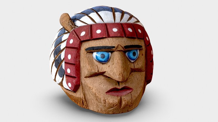 Wooden Indian head 3D Model