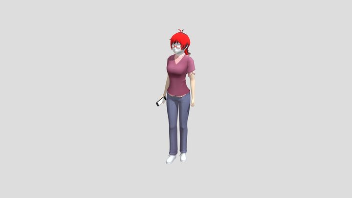 Info-chan 3D Model