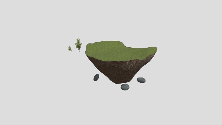 Floating Island, low poly