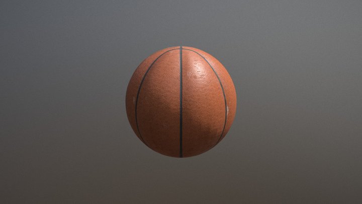 Old Leather Basketball 3D Model