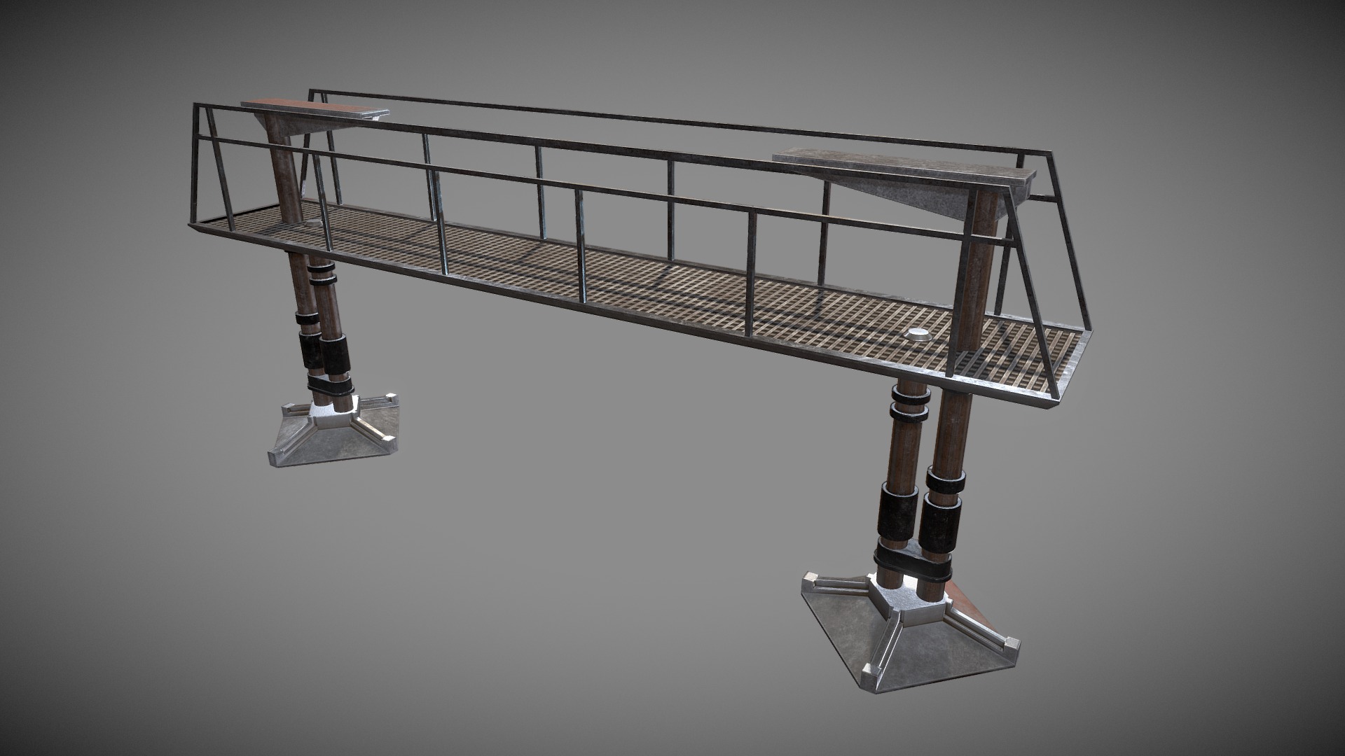 3D model Access Walkway - This is a 3D model of the Access Walkway. The 3D model is about a black and silver trampoline.