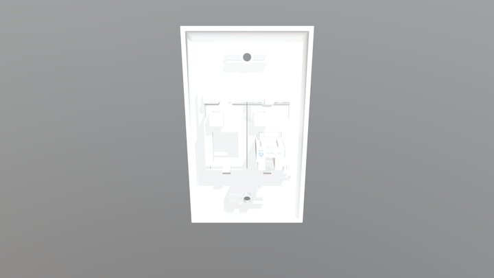 有防塵蓋雙孔平面板 Dust Cover 2 Port Flat 3D Model