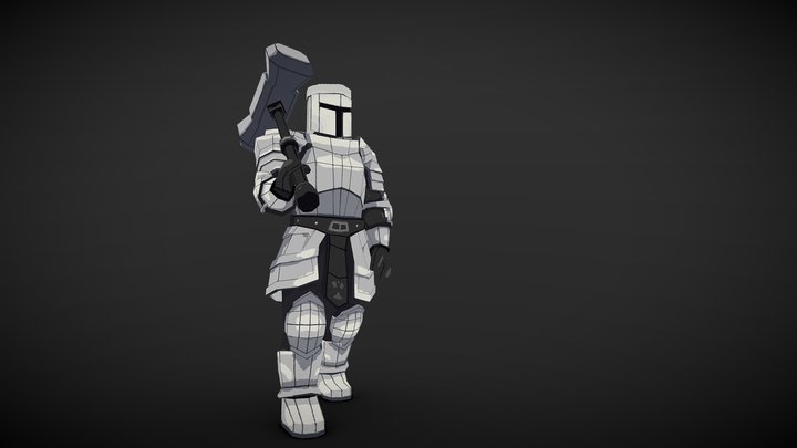 Hammerstein Knight Low Poly Stylized 3D Model