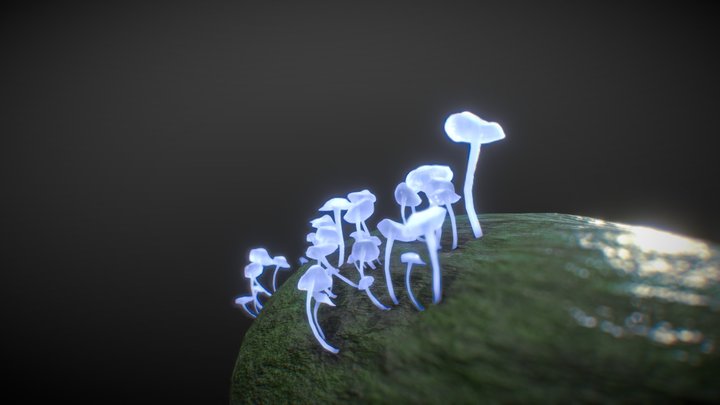 Glowing Mushrooms 3D Model
