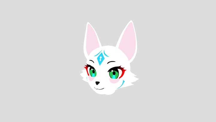 Fox Girl Head 3D Model