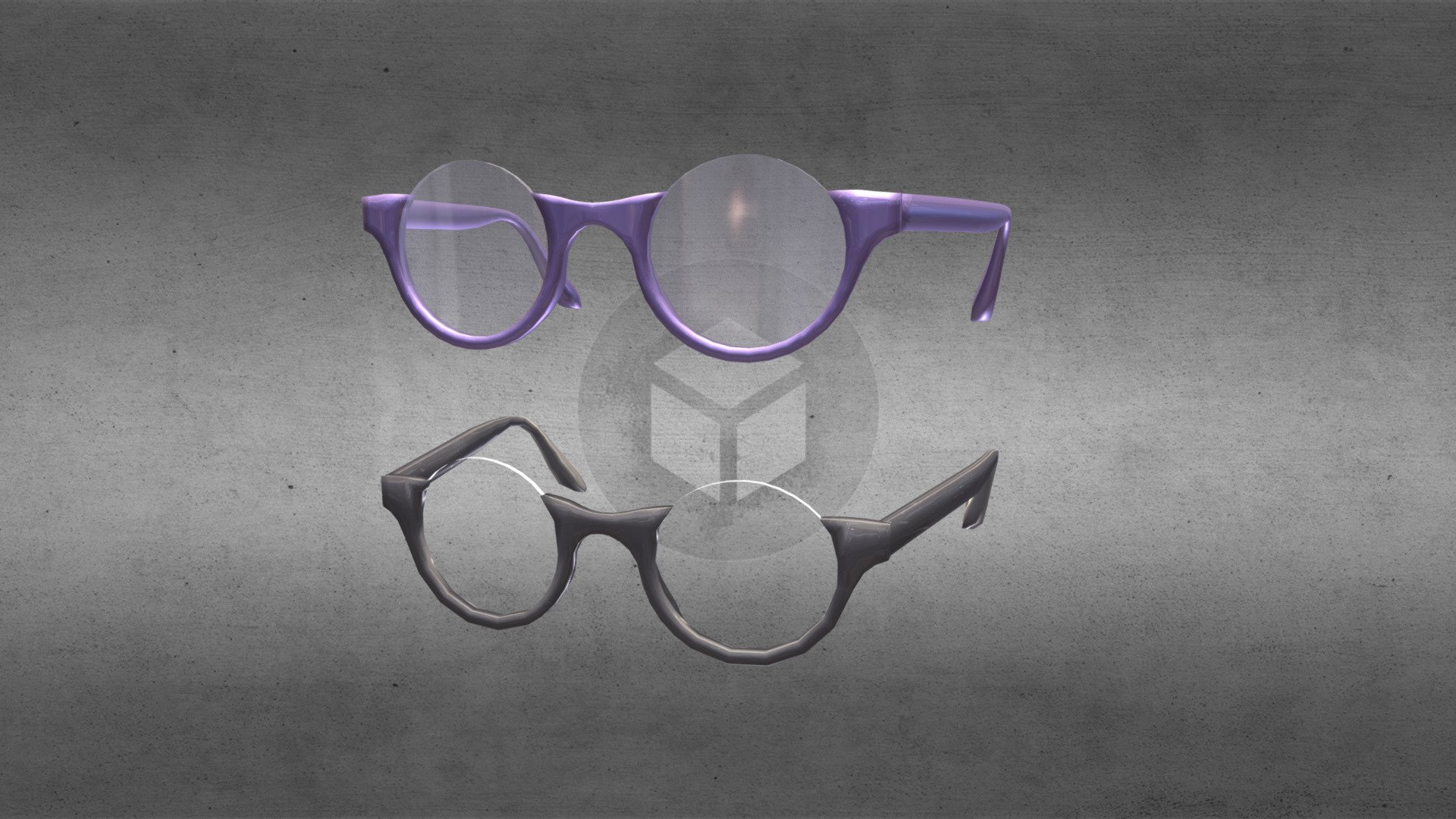 Round under-rim cell frame glasses#2 - 3D model by AG_ [eb134bf ...