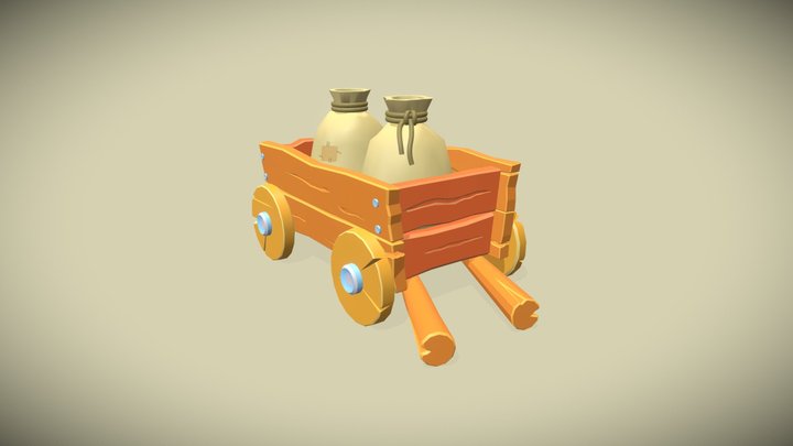 Cart with bags 3D Model