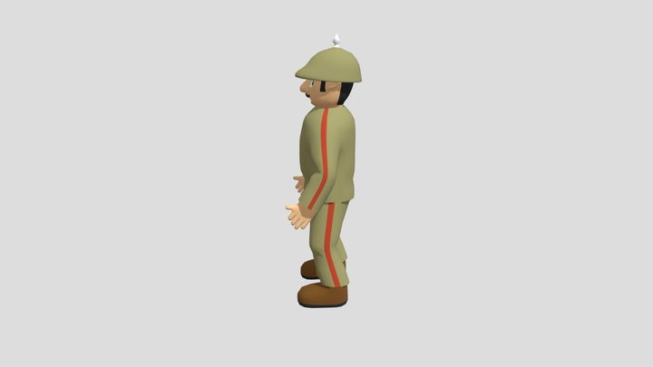 panicking ww1 soldier 3D Model