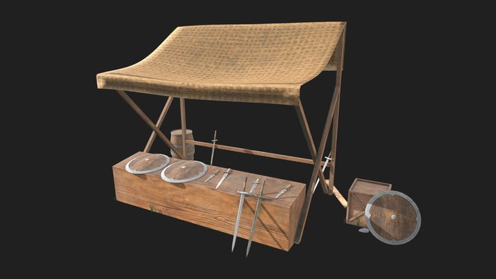 Realistic Viking Weapon Tent Set 3D Model
