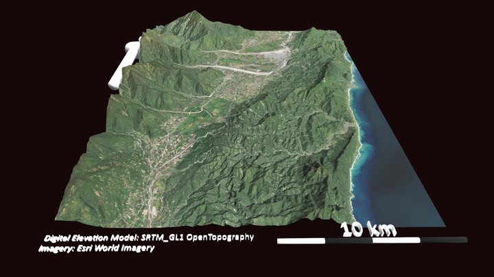 Taiwan (East coast) 3D Model