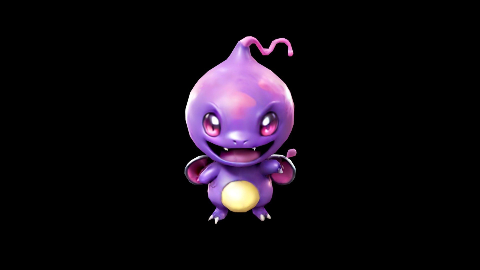 Purple Pokemon With Fangs And Pink Bubbles Download Free 3d Model By Klrxyz Eb17b95 Sketchfab 8874