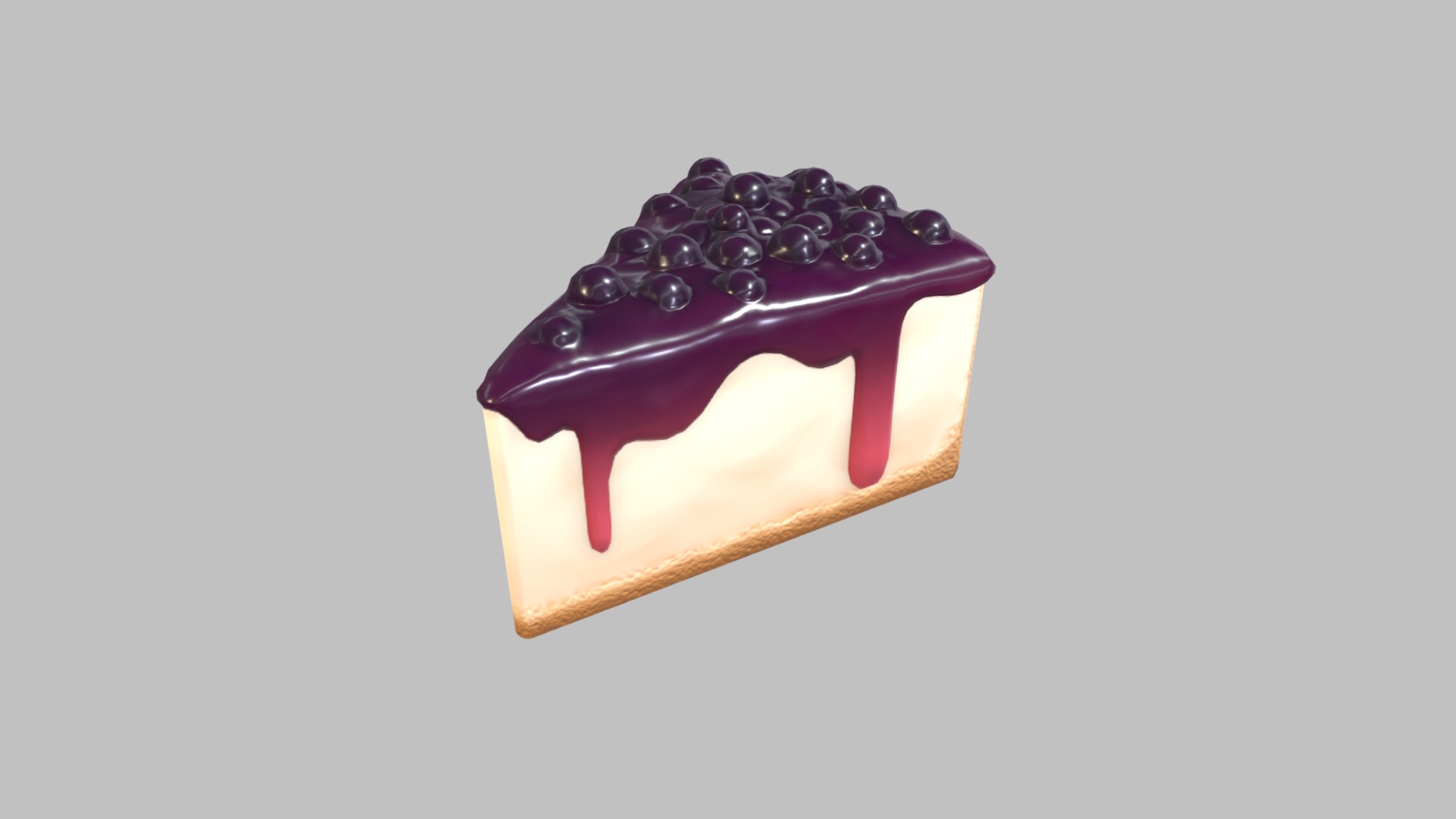 3D model Blueberry Cheesecake - This is a 3D model of the Blueberry Cheesecake. The 3D model is about a cake with blackberries on top.