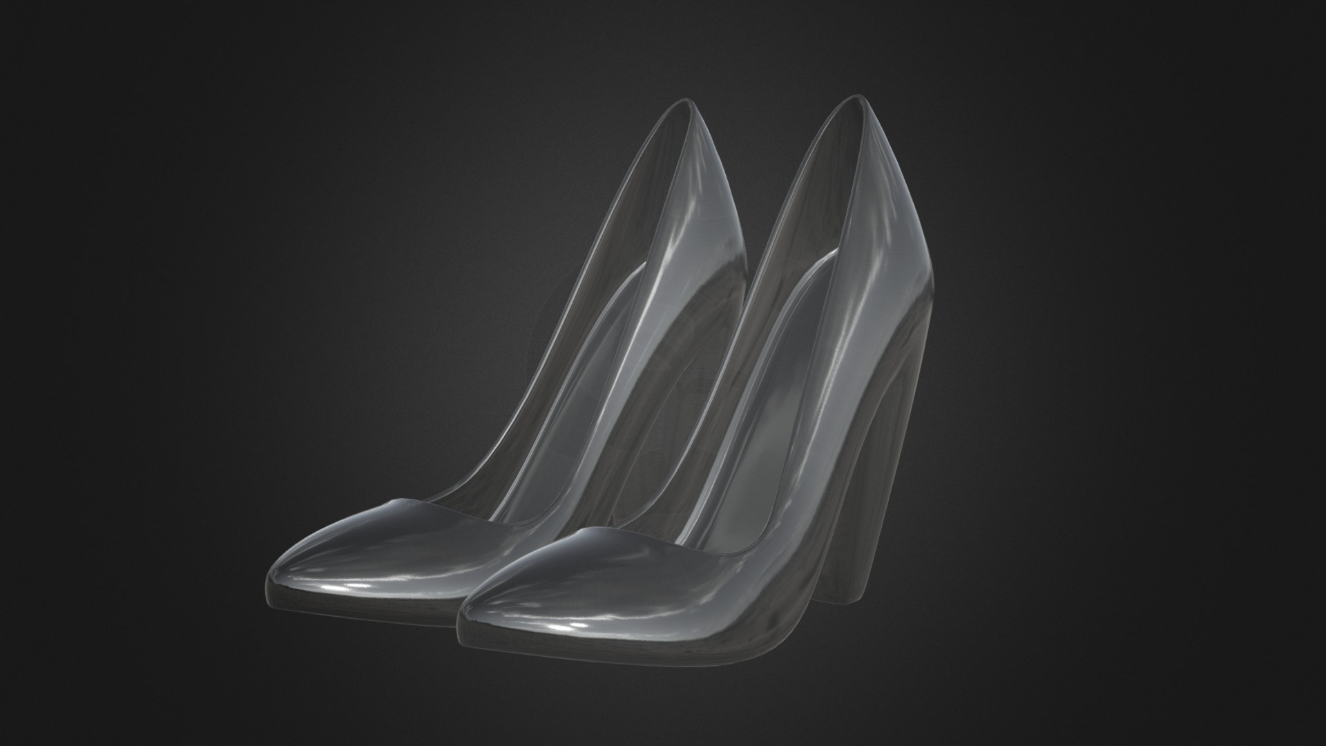 3D model Glass shoes - This is a 3D model of the Glass shoes. The 3D model is about a white light bulb.