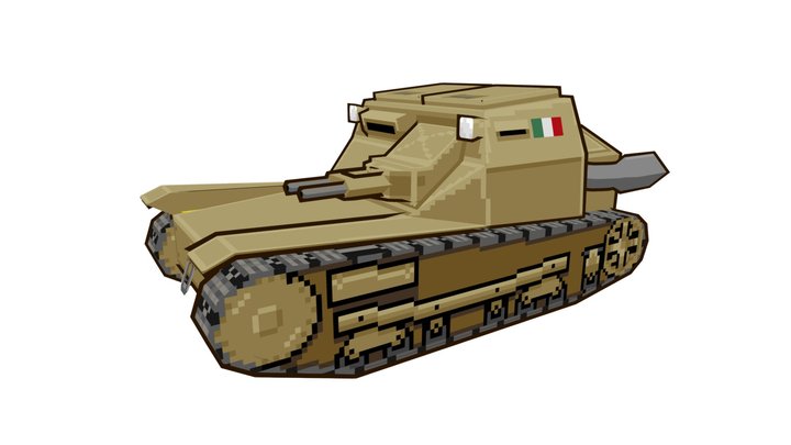 CV-33 Low Poly PsX style 3D Model