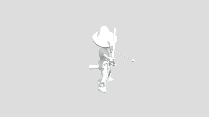 Animated Mushroom archer 3D Model