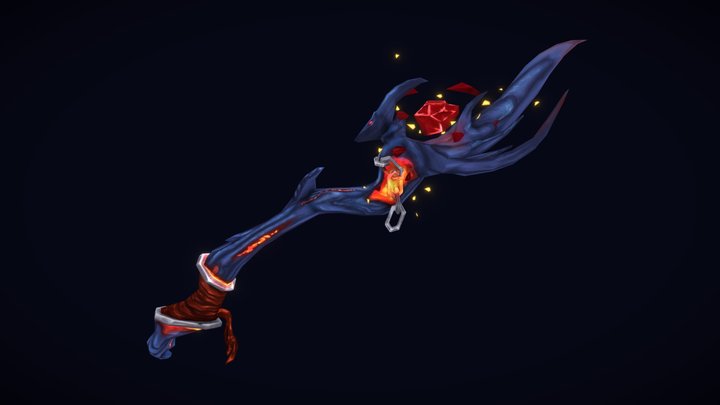 Dark Elf Staff | DAE Game Art Assignment 3D Model