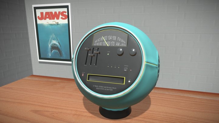 Retro "Weltron" tape Radio 3D Model