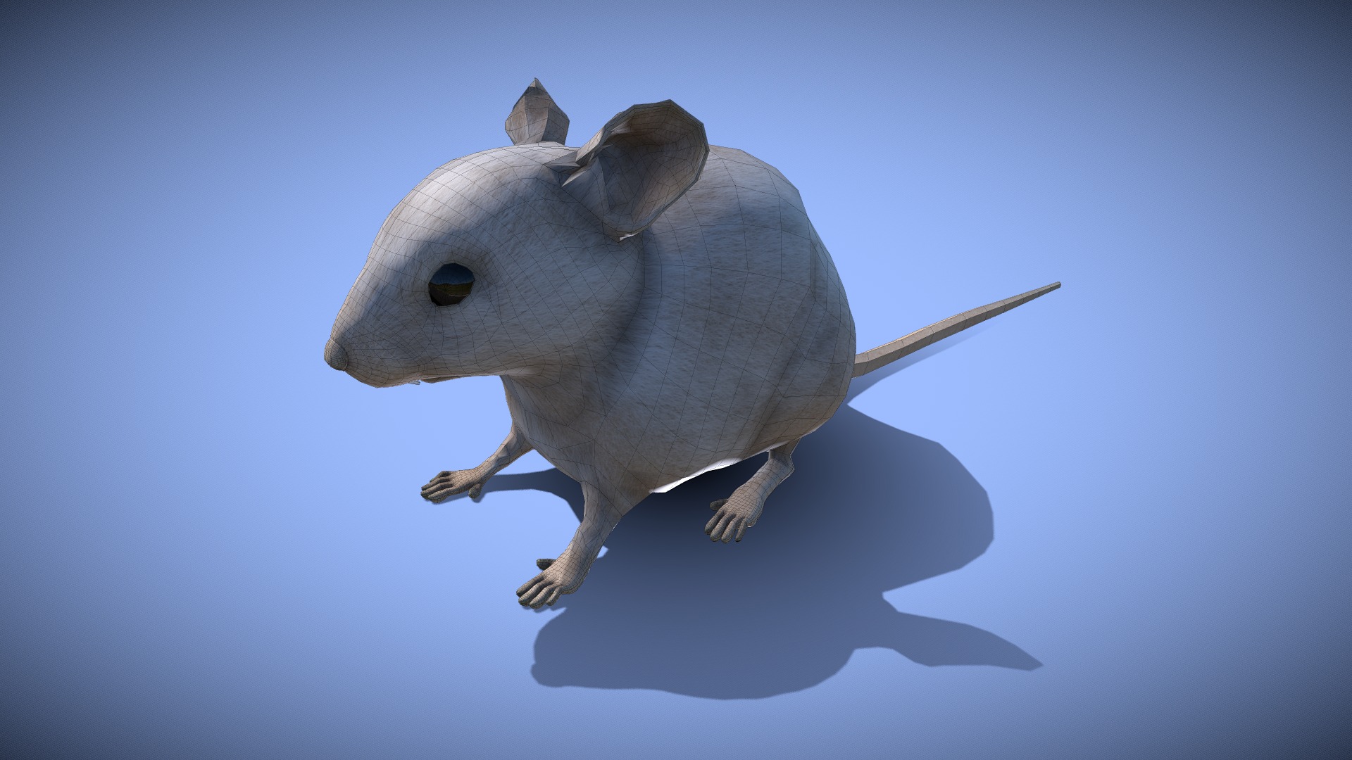 3D model Mouse – yeti – multi colored – realistic style - This is a 3D model of the Mouse - yeti - multi colored - realistic style. The 3D model is about a small shark with a long tail.
