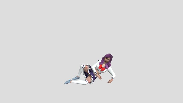 girl on the ground 3d model 3D Model
