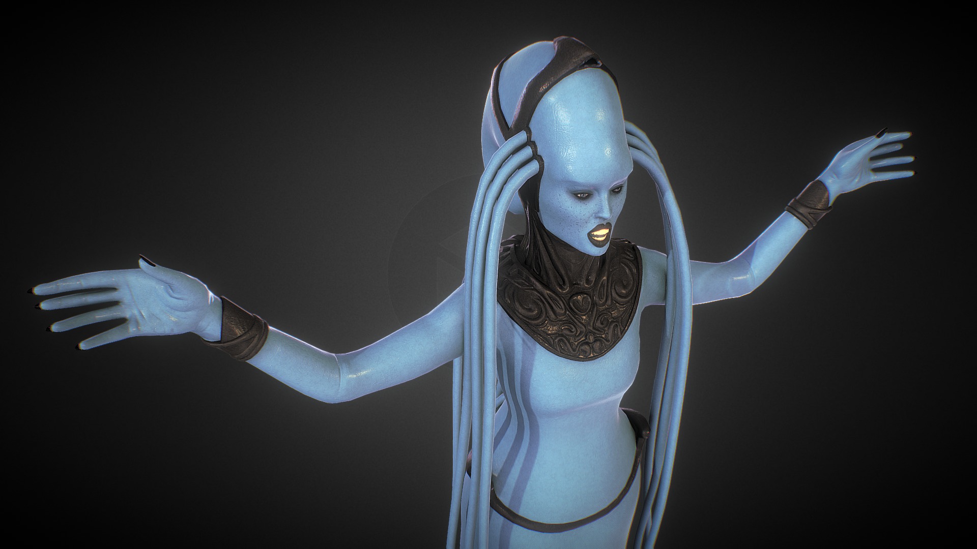 3D model Diva Plavalaguna - This is a 3D model of the Diva Plavalaguna. The 3D model is about a person in a garment.