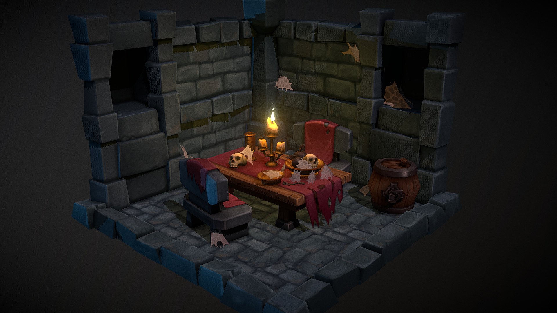 Dungeon Diorama 3d Model By Riceart [eb2b5c5] Sketchfab