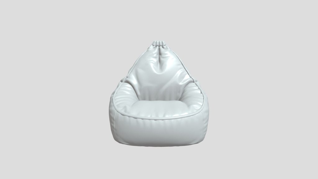 A beige bean bag chair