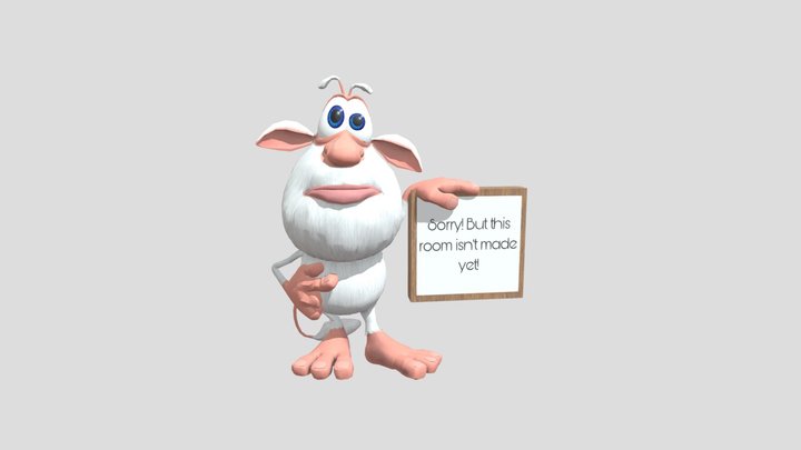 Buba Holding A Sign 3D Model
