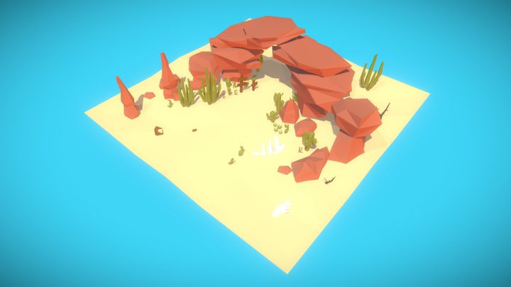 Lowpoly Desert 3 3D Model