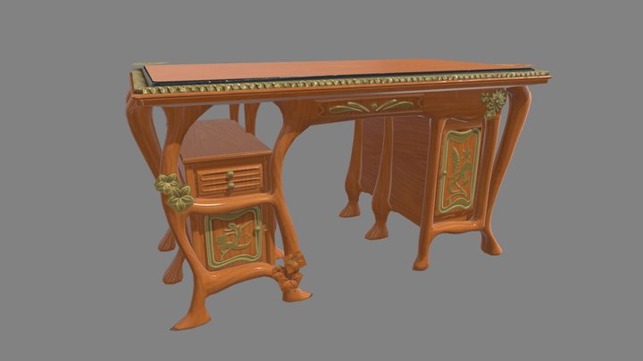 Art Nouveau style Desk 3D Model