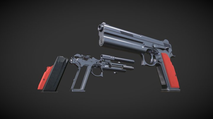 FK Brno Field Pistol in 7.5 FK 3D Model