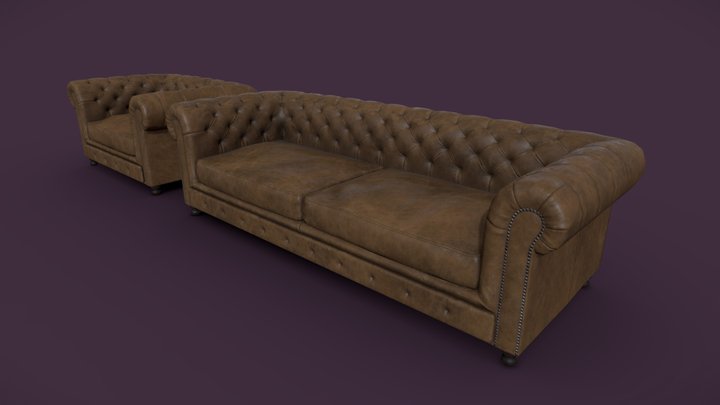 Lowpoly  Sofa 3D Model
