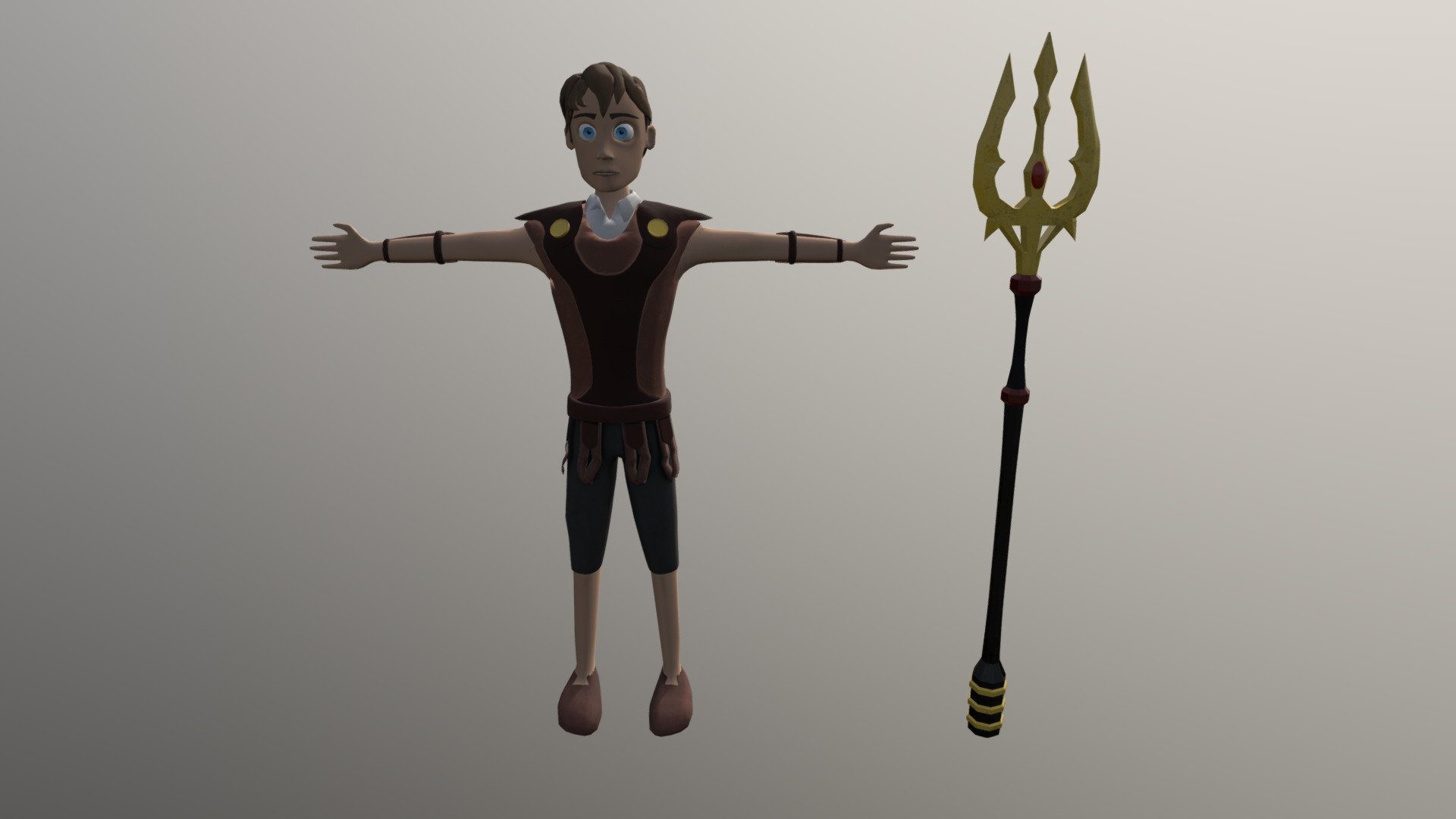 KNB217 - Stylized Character Model Poseidon — Sketchfab embed 3D viewer