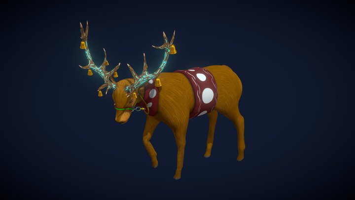 Sylized Santa Deer 3D Model