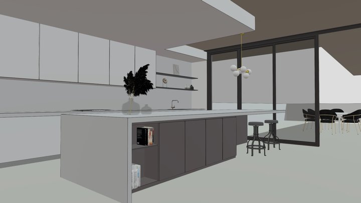 Open kitchen model 3D Model