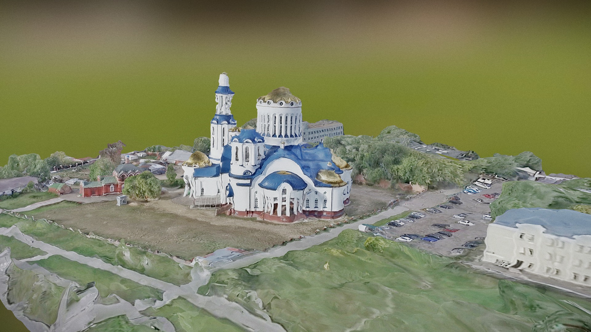 3D model Bibirevo Church - This is a 3D model of the Bibirevo Church. The 3D model is about a building on a hill.