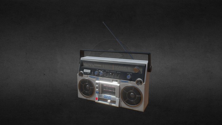 Old Stereo Radio Cassette Recorder 3D Model