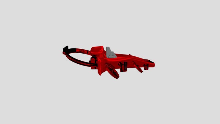 Spaceship  Red Black 3D Model