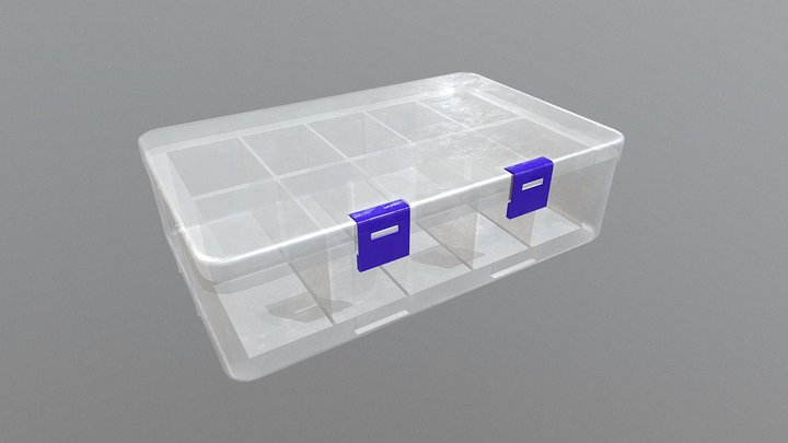 Clear Desk Storage Box 3D Model