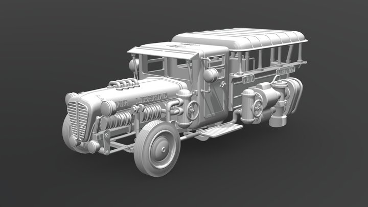 Dieselpunk Jeepney 3D Model