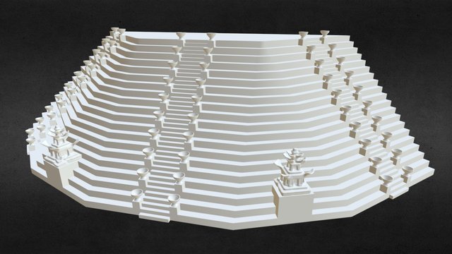 Treppe Komplett Lowpoly 3D Model