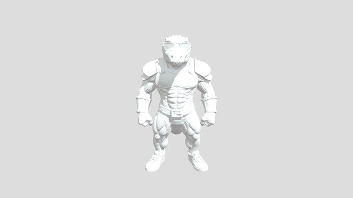 Cool Gator Warrior 3D Model