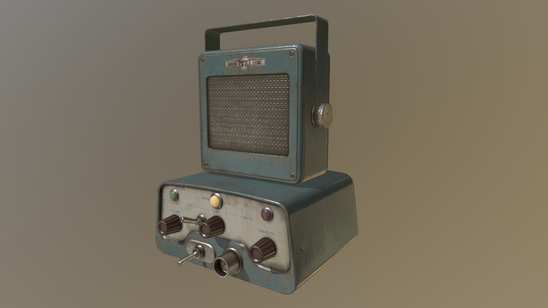 3D model Game Art: Vintage Police Scanner - This is a 3D model of the Game Art: Vintage Police Scanner. The 3D model is about a close-up of a device.