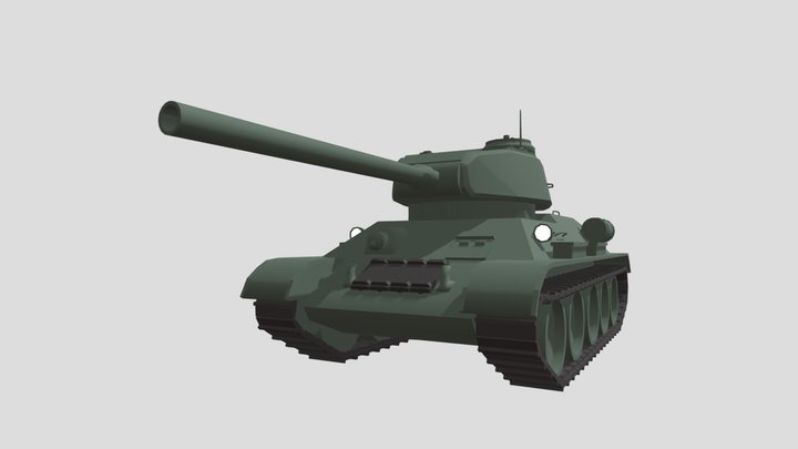 T-34 tank low-poly 3D Model
