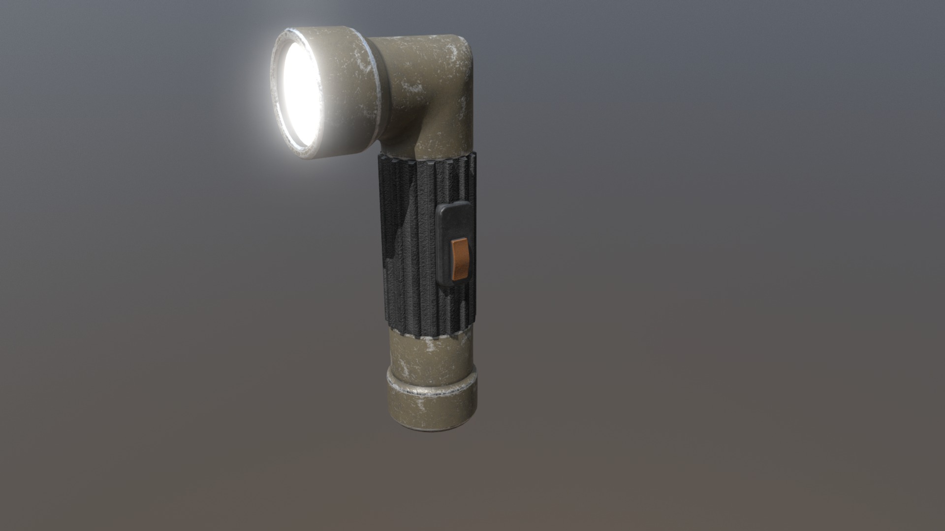 3D model Military Flashlight mid-poly (24h Game Jam) - This is a 3D model of the Military Flashlight mid-poly (24h Game Jam). The 3D model is about a light bulb with a light bulb.